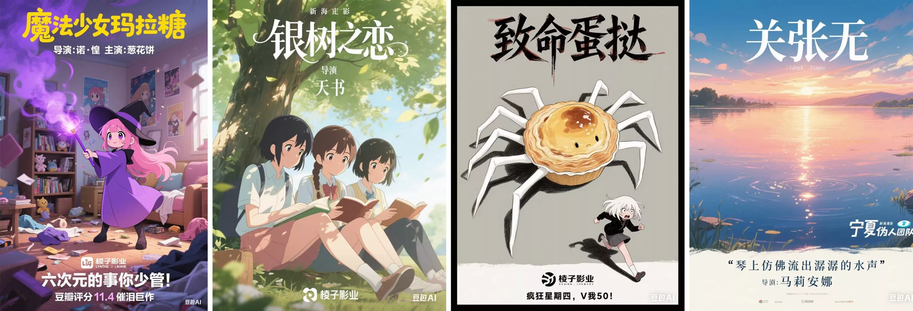 四部电影海报